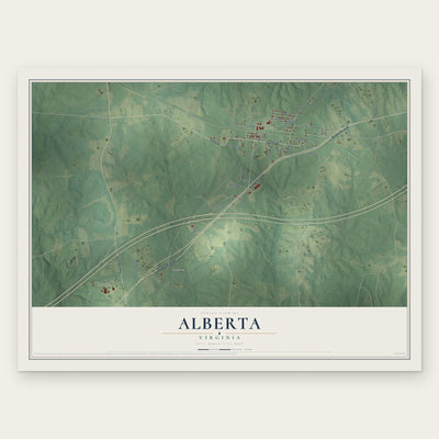 Alberta, Virginia map print, the full design