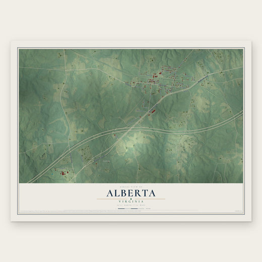 Alberta, Virginia map print, the full design