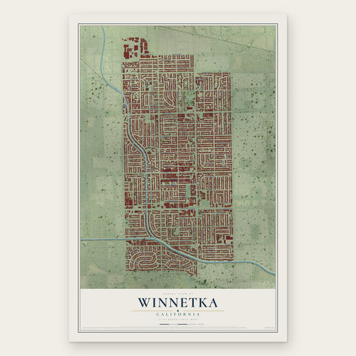 Winnetka, California map print, the full design