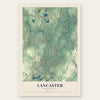 Lancaster, Massachusetts map print, the full design