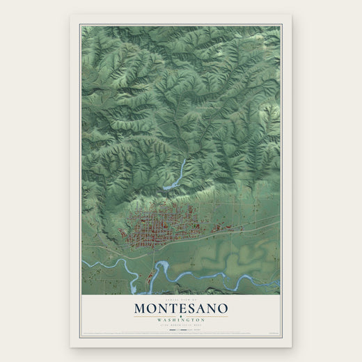 Montesano, Washington map print, the full design