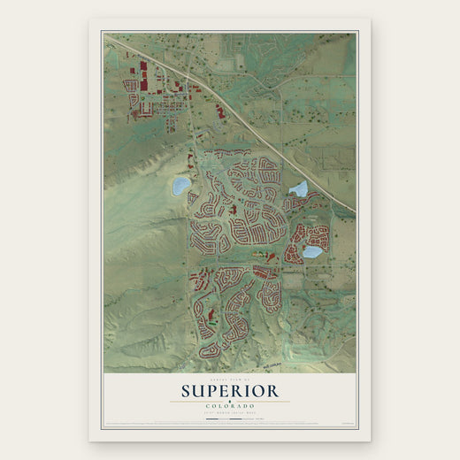 Superior, Colorado map print, the full design
