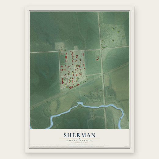 Sherman, South Dakota map print, the full design