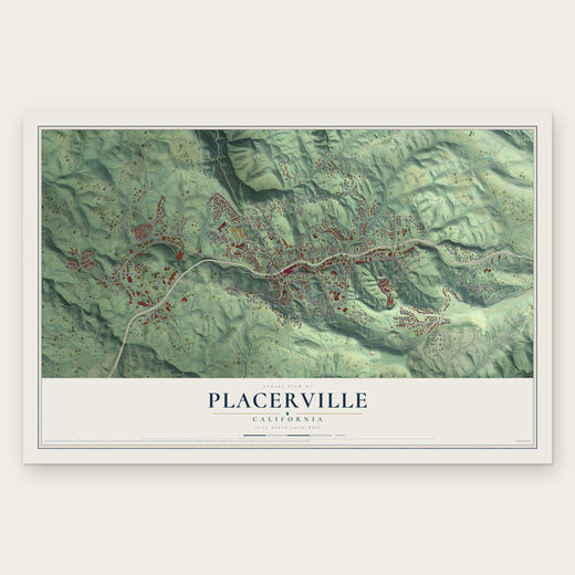 Placerville, California map print, the full design