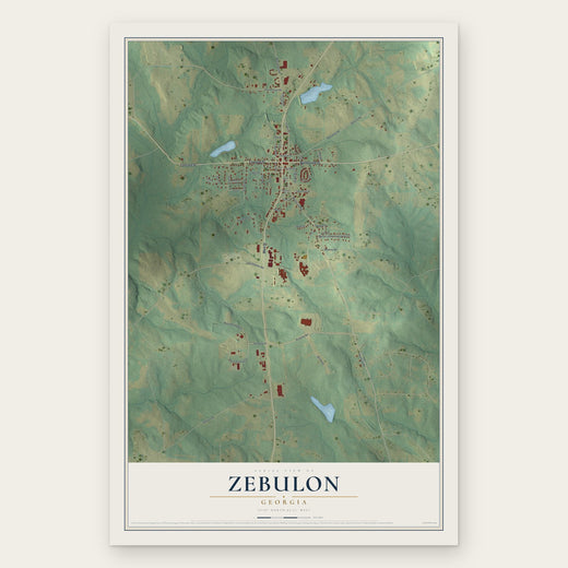 Zebulon, Georgia map print, the full design