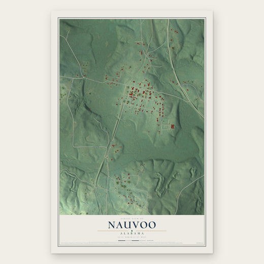 Nauvoo, Alabama map print, the full design