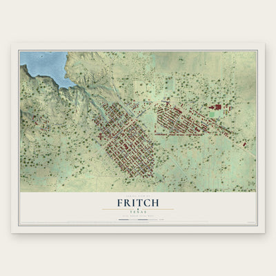 Fritch, Texas map print, the full design