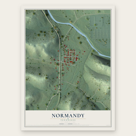 Normandy, Tennessee map print, the full design