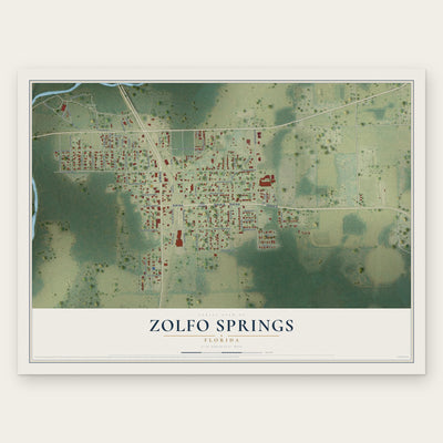 Zolfo Springs, Florida map print, the full design