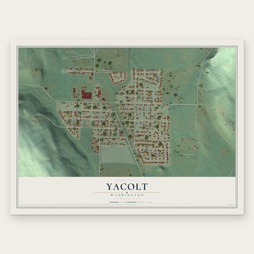 Yacolt, Washington map print, the full design