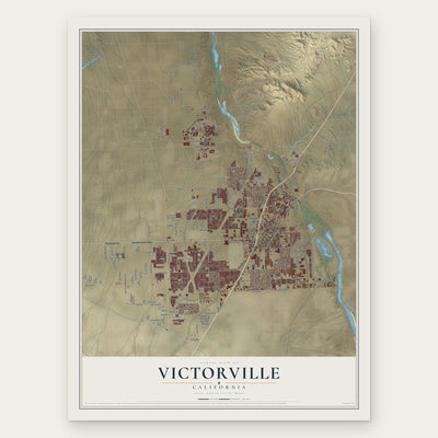 Victorville, California map print, the full design