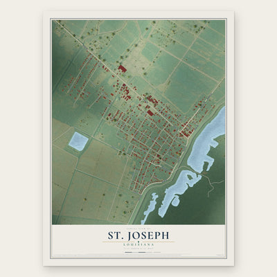 St. Joseph, Louisiana map print, the full design