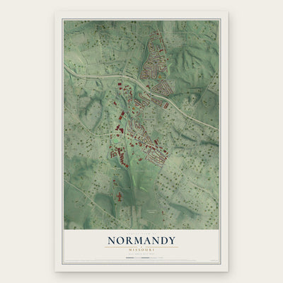 Normandy, Missouri map print, the full design