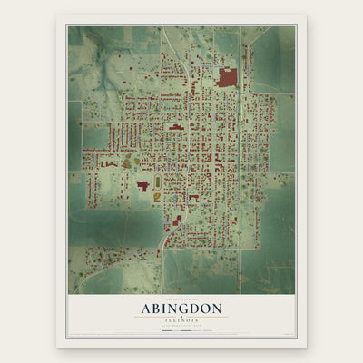 Abingdon, Illinois map print, the full design