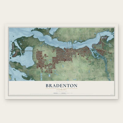 Bradenton, Florida map print, the full design