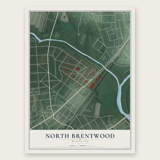 North Brentwood, Maryland map print, the full design