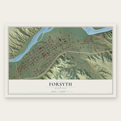 Forsyth, Montana map print, the full design