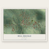 Bell Buckle, Tennessee map print, the full design