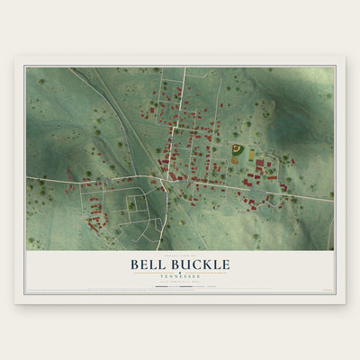 Bell Buckle, Tennessee map print, the full design
