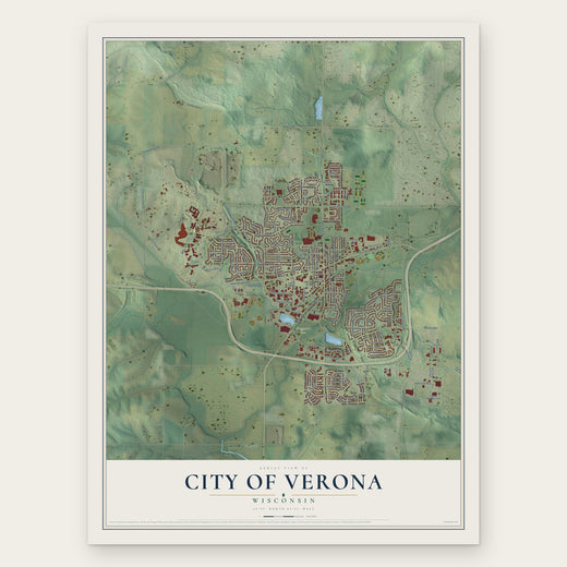 Verona, Wisconsin map print, the full design