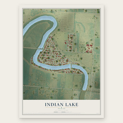 Indian Lake, Texas map print, the full design