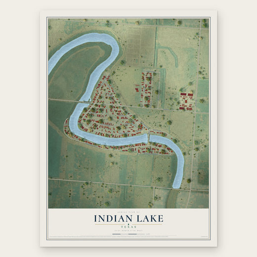 Indian Lake, Texas map print, the full design