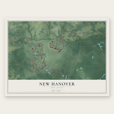 New Hanover, New Jersey map print, the full design