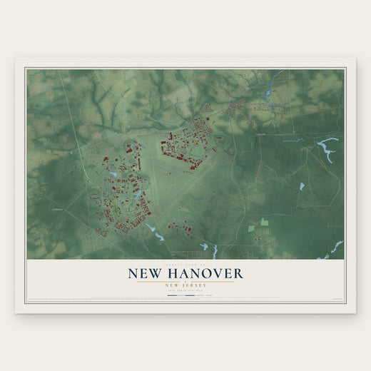 New Hanover, New Jersey map print, the full design