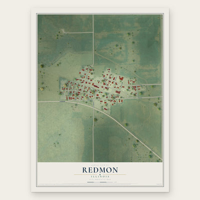 Redmon, Illinois map print, the full design