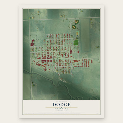 Dodge, Nebraska map print, the full design