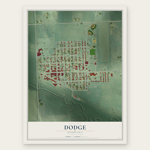 Dodge, Nebraska map print, the full design