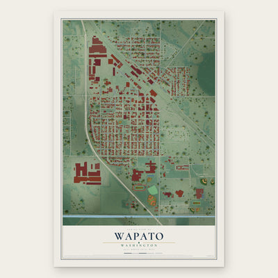 Wapato, Washington map print, the full design