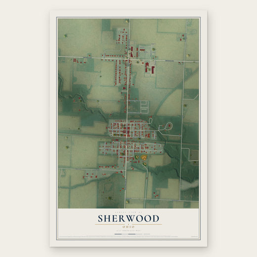 Sherwood, Ohio map print, the full design