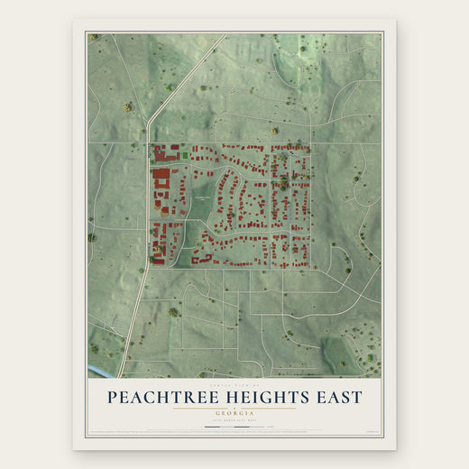 Peachtree Heights East, Georgia map print, the full design