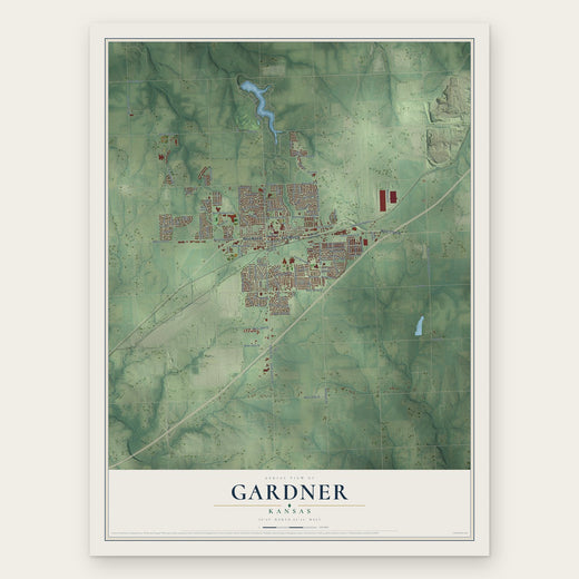 Gardner, Kansas map print, the full design