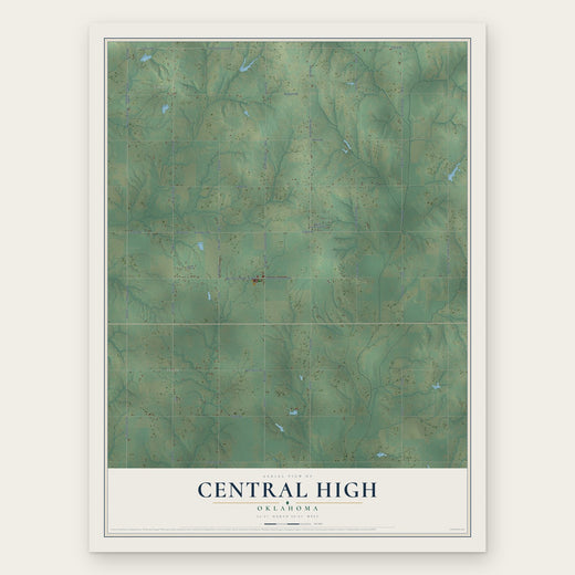 Central High, Oklahoma map print, the full design