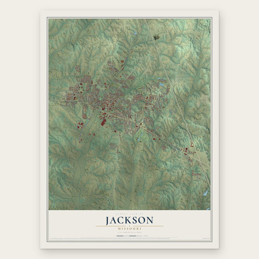 Jackson, Missouri map print, the full design