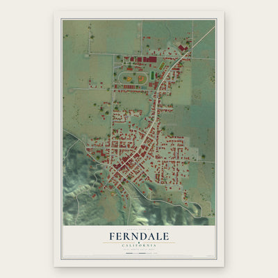 Ferndale, California map print, the full design