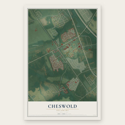 Cheswold, Delaware map print, the full design