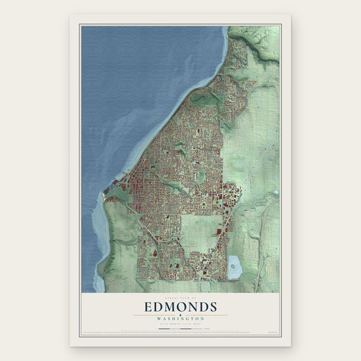 Edmonds, Washington map print, the full design