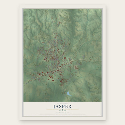 Jasper, Texas map print, the full design