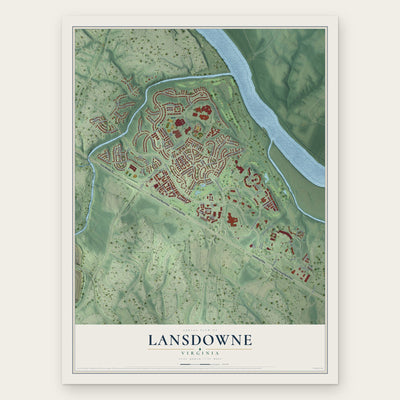 Lansdowne, Virginia map print, the full design