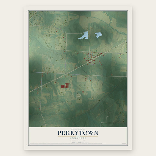Perrytown, Arkansas map print, the full design
