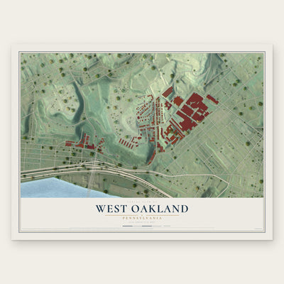 West Oakland, Pennsylvania map print, the full design