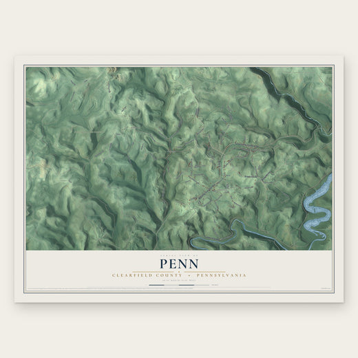 Penn, Clearfield County, Pennsylvania map print, the full design