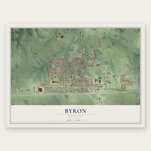 Byron, Minnesota map print, the full design