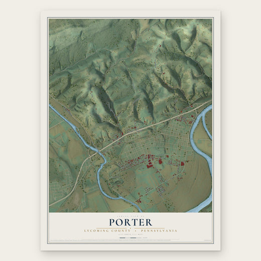Porter, Lycoming County, Pennsylvania map print, the full design