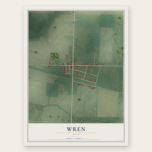 Wren, Ohio map print, the full design