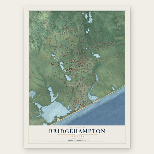 Bridgehampton, New York map print, the full design