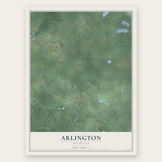 Arlington, Michigan map print, the full design
